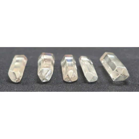 Clear Quartz Hexagonal Crystal Points Healing Crafting Decoration Set 5 - Picture 3 of 5